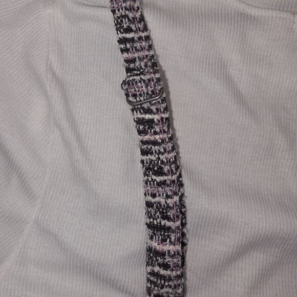 Live To Be Spoiled Tweed Layered Look Top - Juniors M - Picture 4 of 9